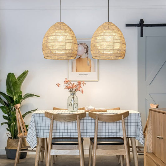 Rattan Basket Pendant Light Wicker Lampshade