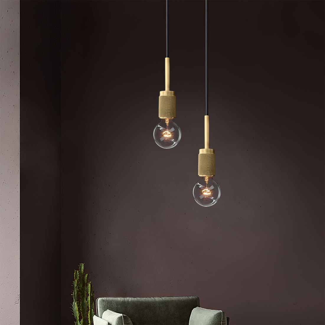 Armed Brass Pendant Lamp