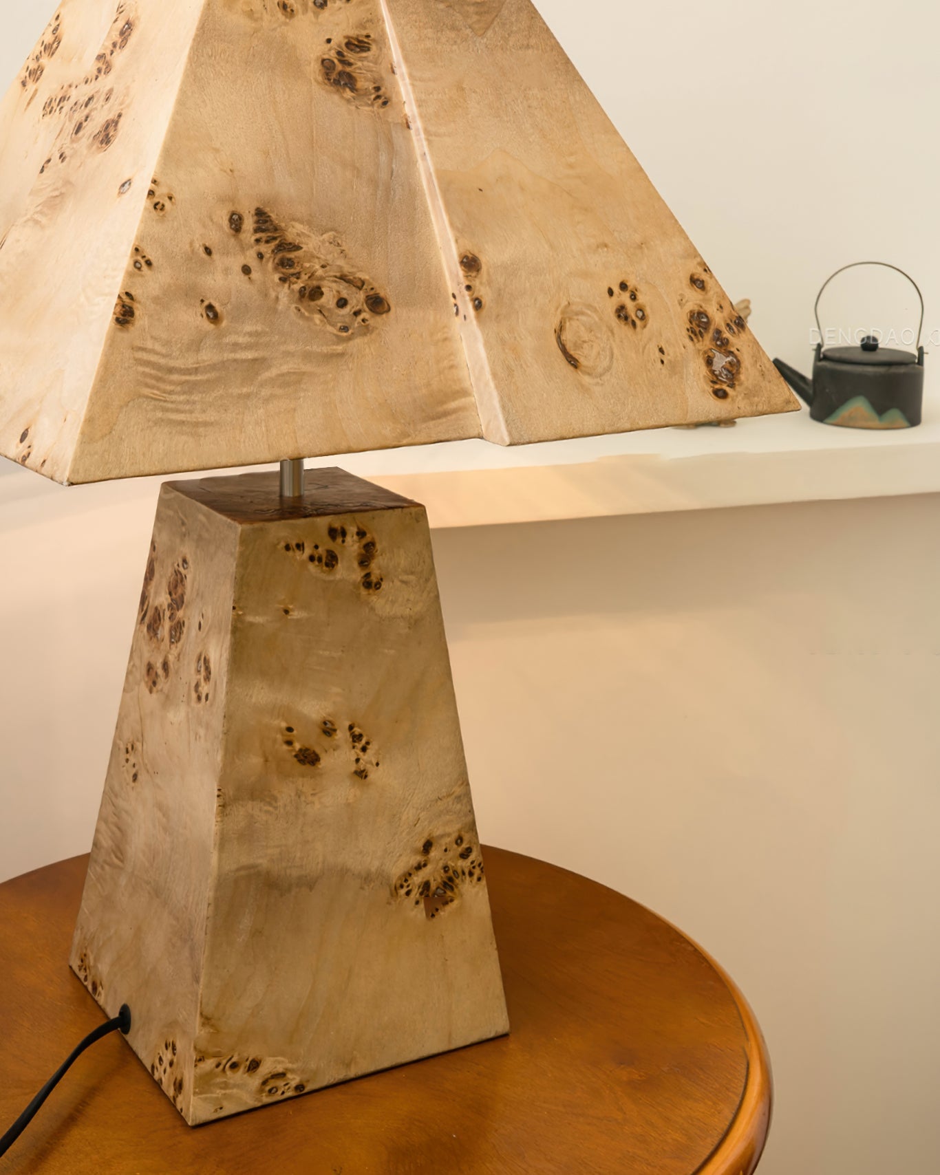 Pyramid Wood Table Lamp