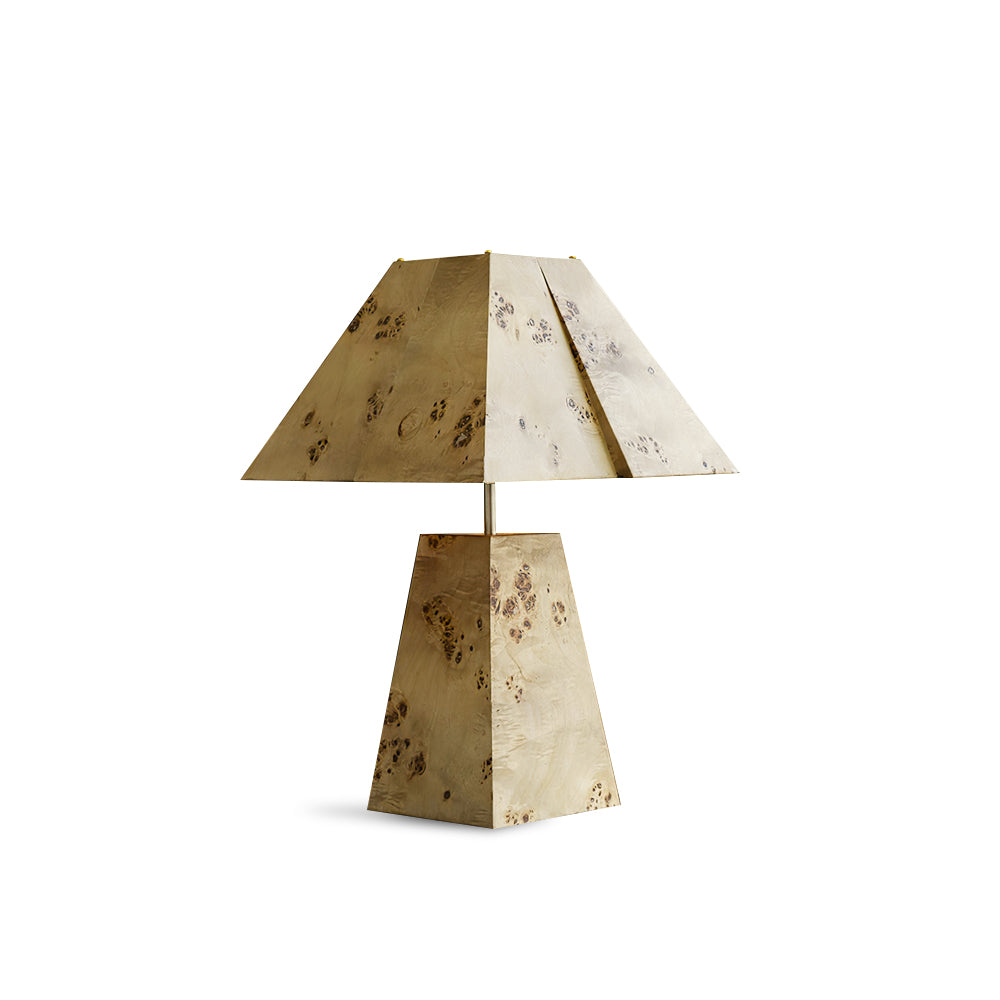 Pyramid Wood Table Lamp
