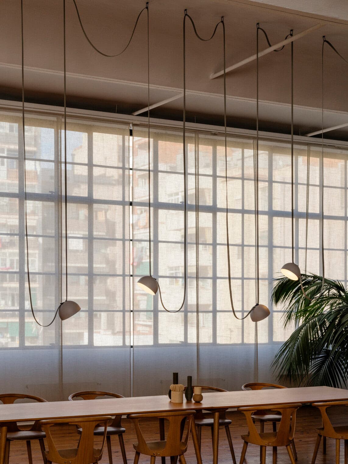 Light Rail Semispheres Canvas Pendant Lamp