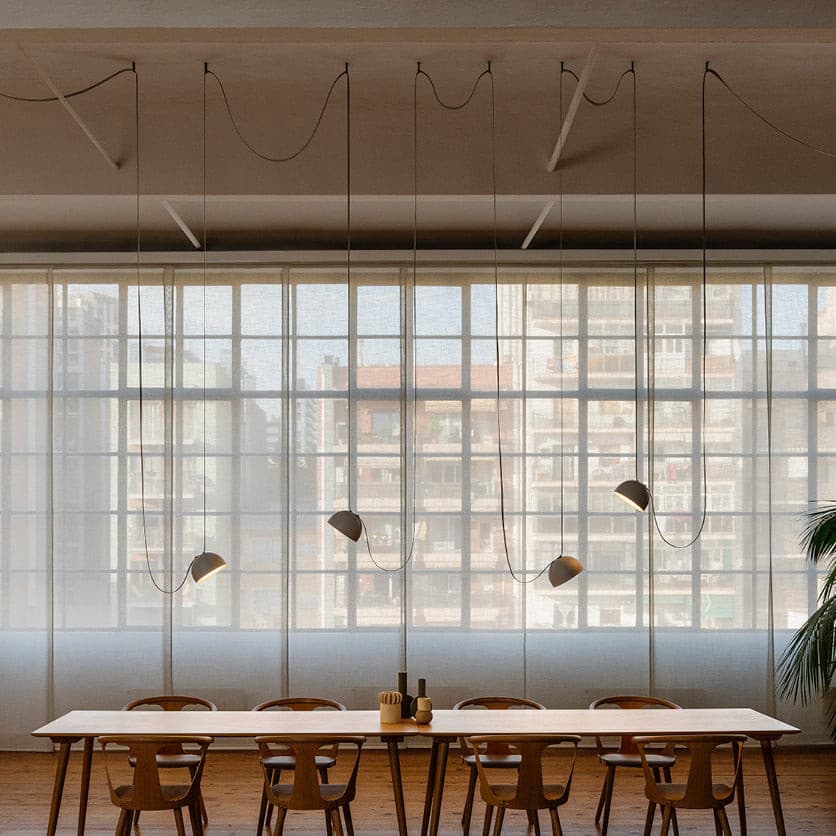 Light Rail Semispheres Canvas Pendant Lamp