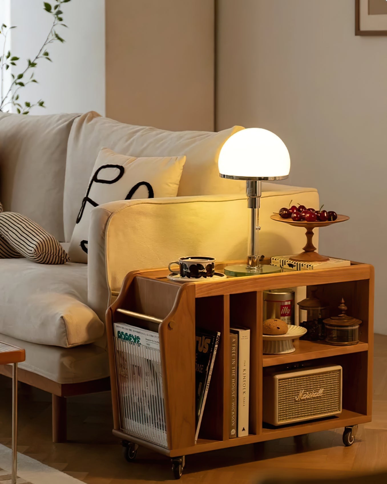 Hemispherical Chrome Table Lamp