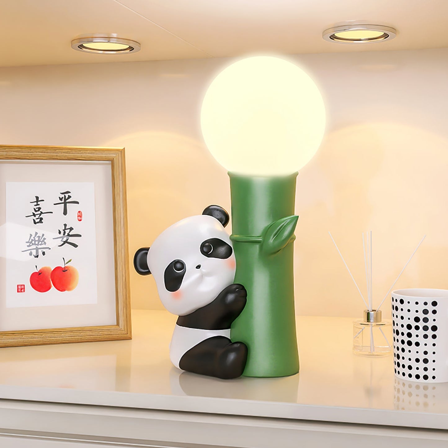 Panda Bamboo Table Lamp