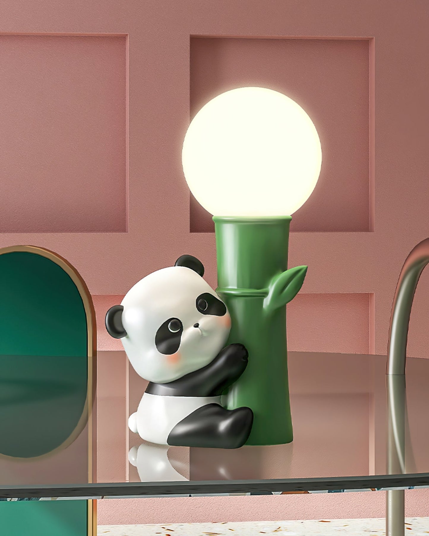 Panda Bamboo Table Lamp