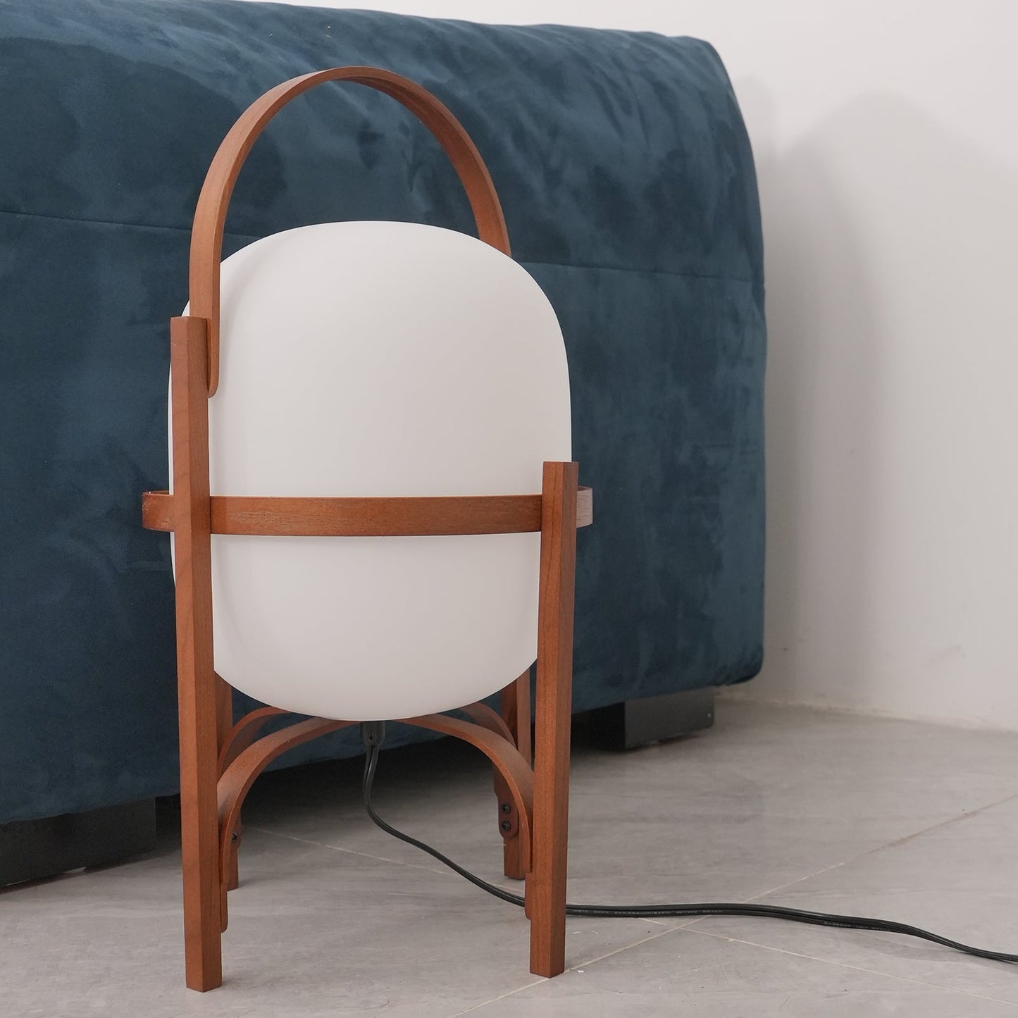 Portable Lantern Glass Table Lamp