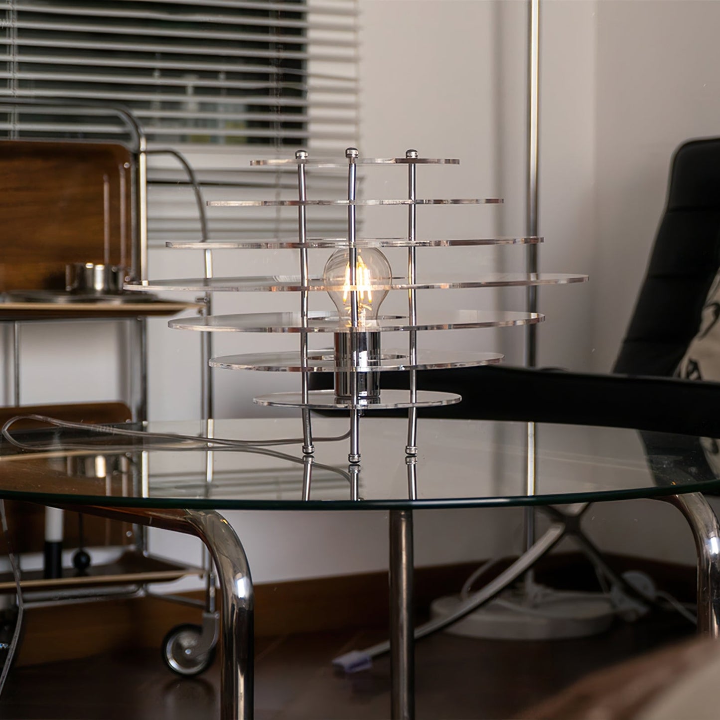 Saturn Chrome Table Lamp