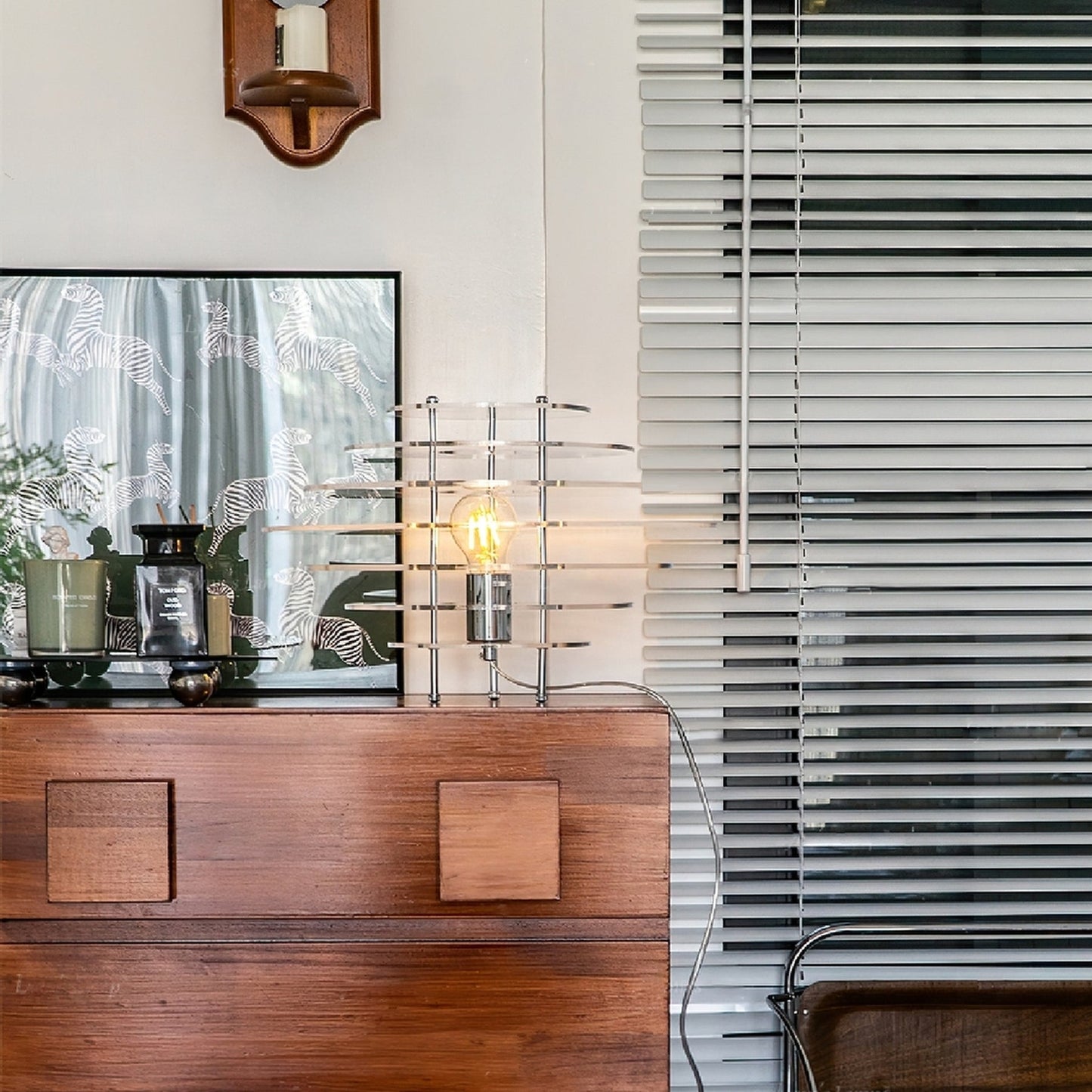 Saturn Chrome Table Lamp