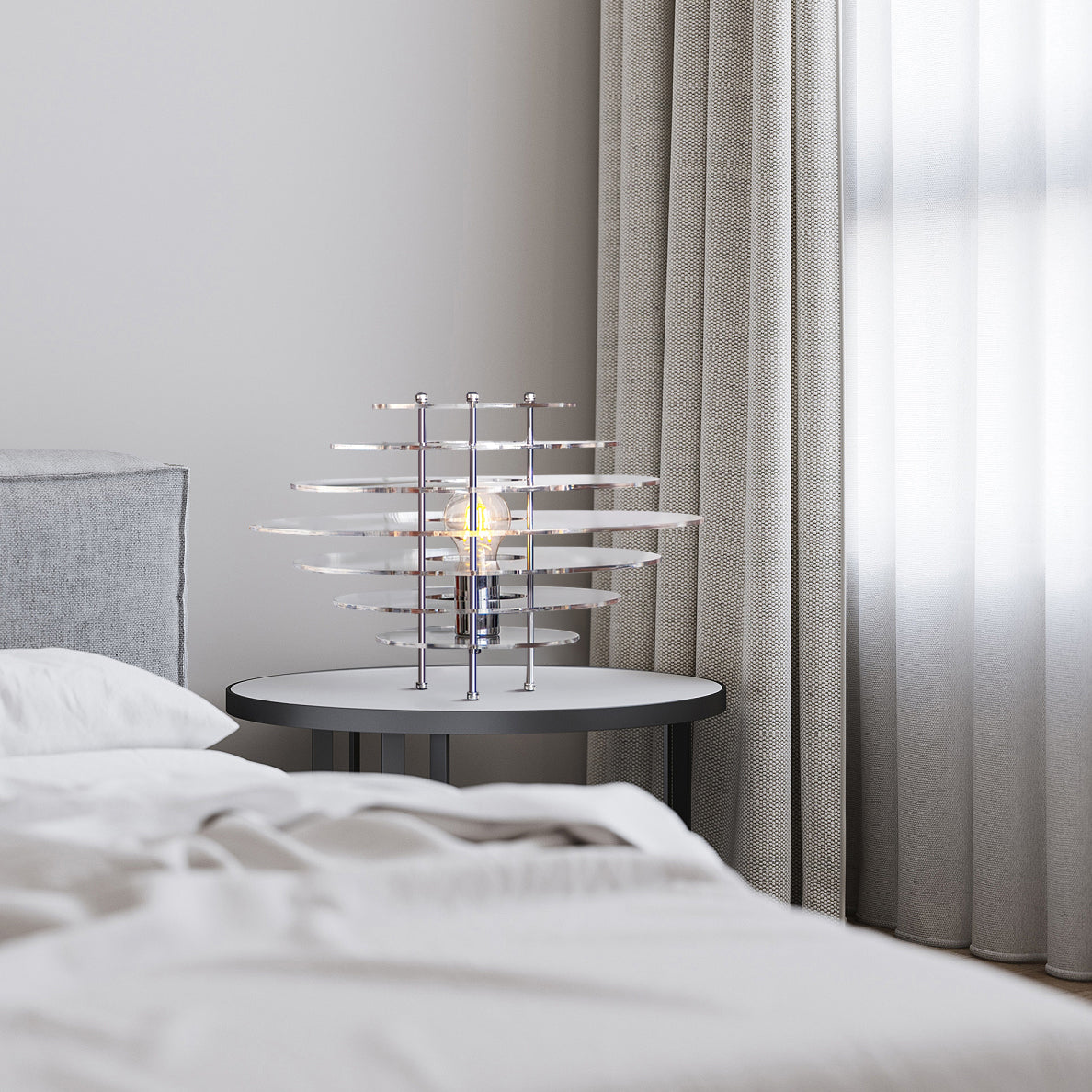 Saturn Chrome Table Lamp