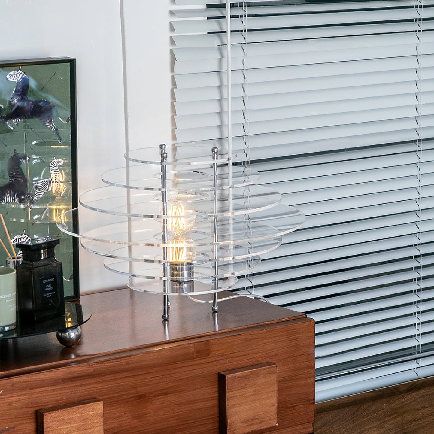 Saturn Chrome Table Lamp