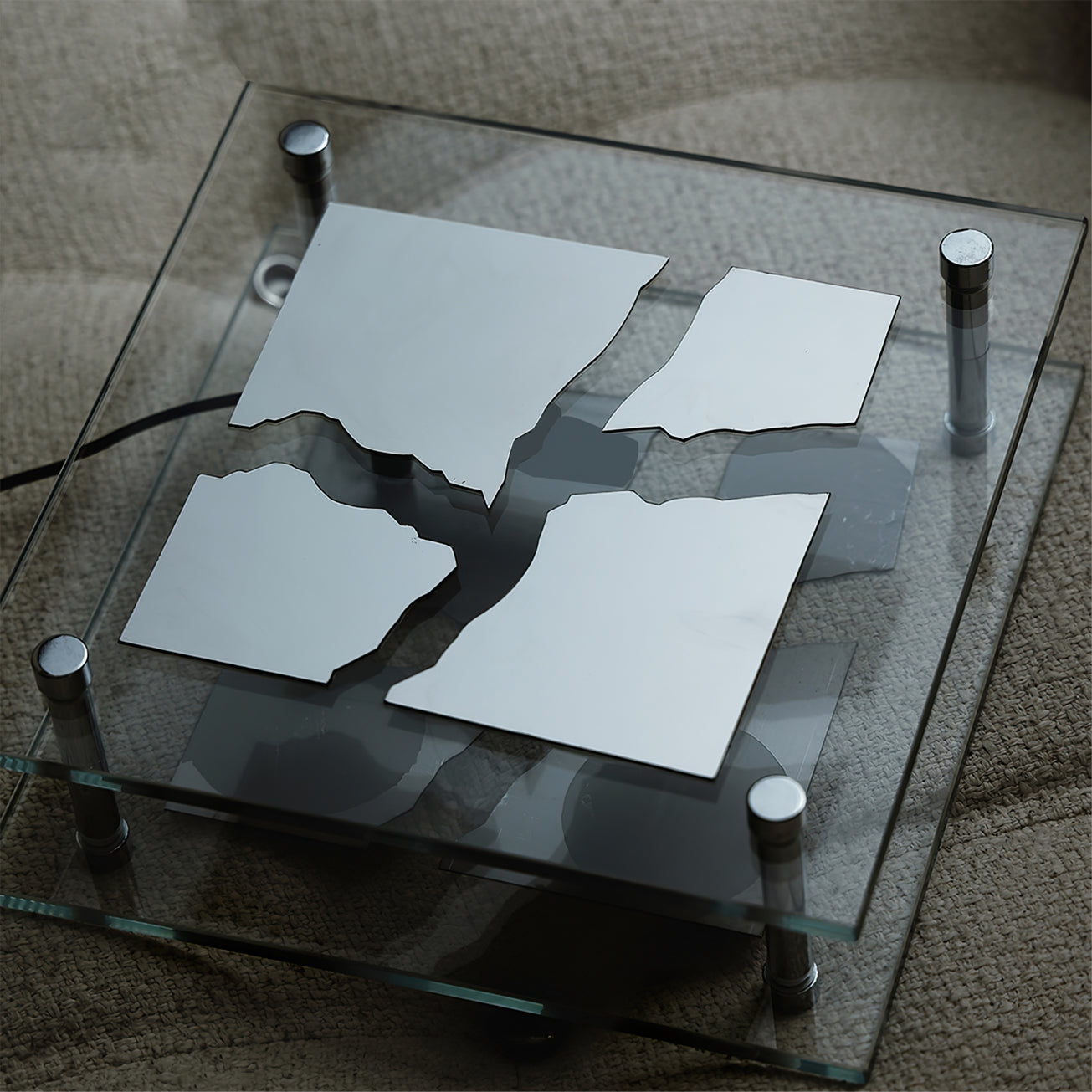 Square Glass Table Lamp