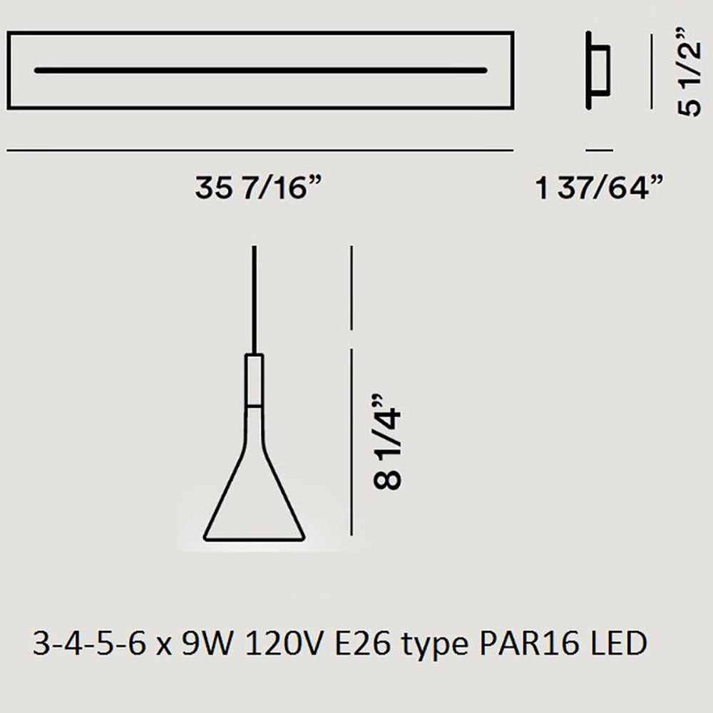 Aplomb Mini Small Linear Multi Light Pendant Light