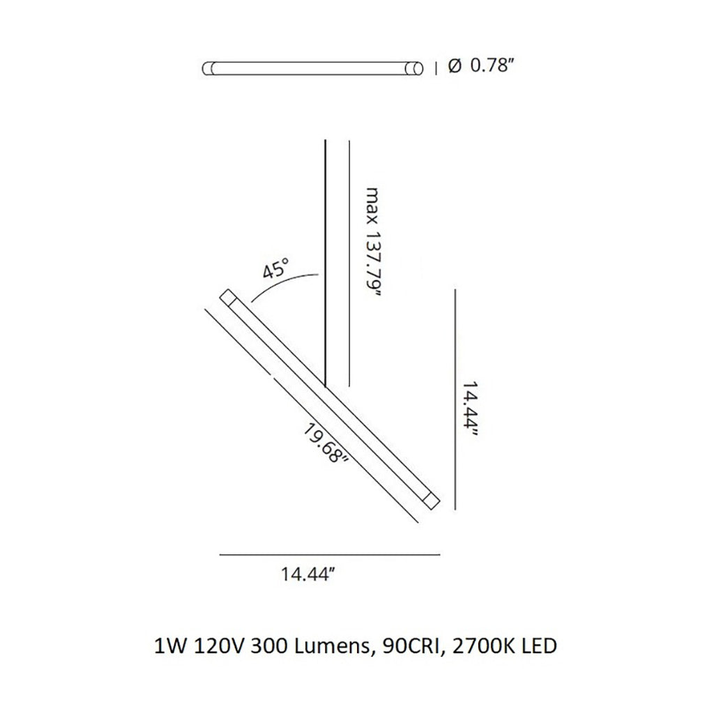 A-Tube Nano Duo 14-Light Rectangular Pendant Light