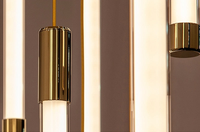 Gold/Black/Chrome Stainless Steel Hanging Chandelier For Staircase, Foyer, Stairwell