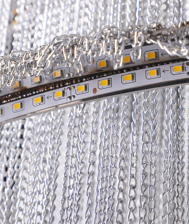 Luxury Silver/Gold Long Chain Chandelier For Staircase, Lobby, Hallway