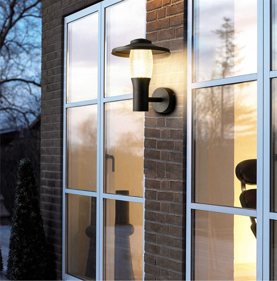 Modern Black Outdoor Aluminum LED Waterproof Wall lamp for Villa, Garden