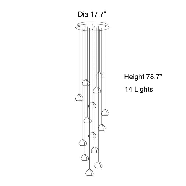 Hanging modern crystal lamp for staircase, living room , stairwell