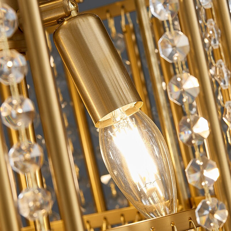 Gold staircase loft crystal hanging chandelier for living room, hall, lobby , stairwell