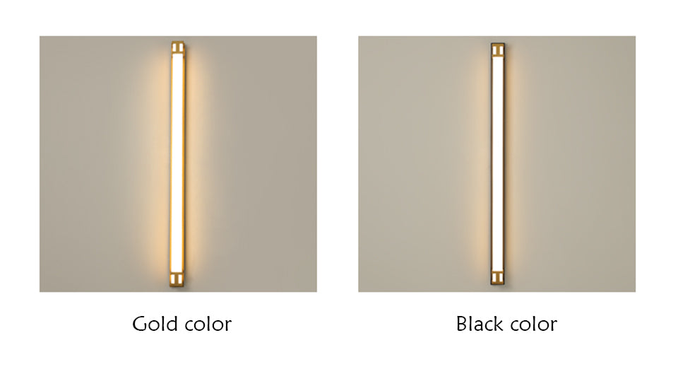 Black/Gold Outdoor Waterproof LED Long wall lamp For Garden, Villa, porch