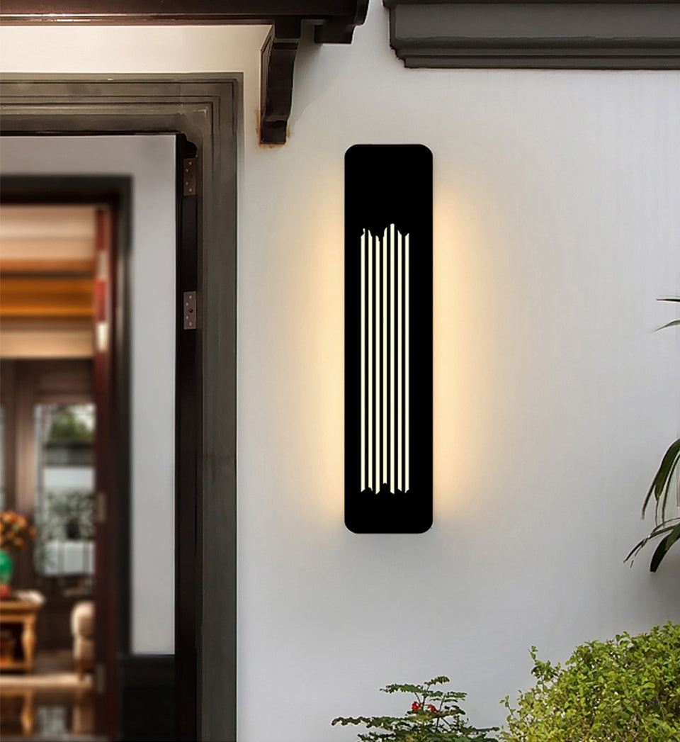 Modern Black Outdoor Waterproof LED Aluminum Wall lamps For Garden Porch