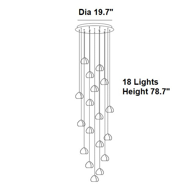 Hanging modern crystal lamp for staircase, living room , stairwell