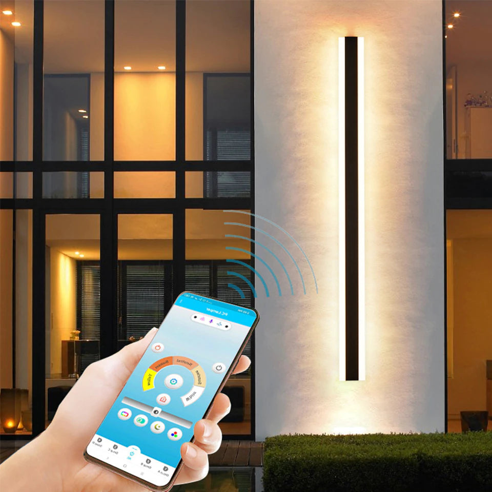 Black/White/Gold Outdoor Waterproof LED Wall Lamp With App Control Model