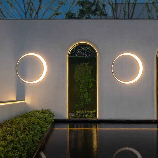 Creative Outdoor Round Waterproof Stainless steel Moon Wall Lamp for Garden