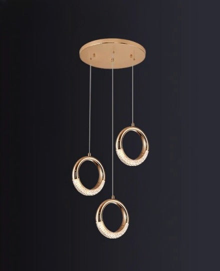 Luxury ring led chandelier for staircase, lobby, foyer, living room , stairwell