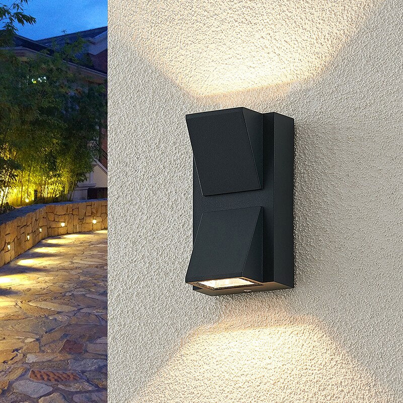 Modern Black Outdoor Aluminum Waterproof LED Wall Lightings For Garden, porch