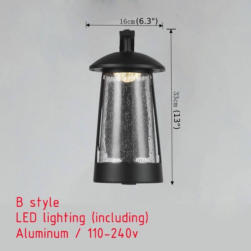 Black Waterproof Outdoor Anti-corrosion LED Wall Lamp for Garden, porch