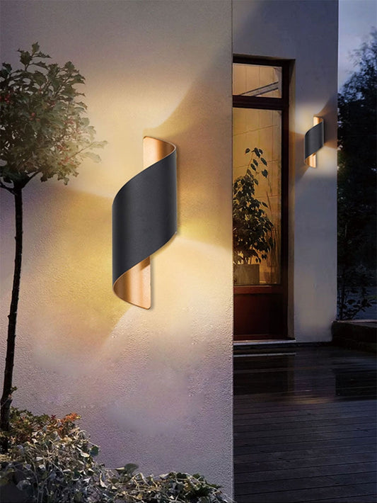 Creative White/Black Outdoor Aluminum Waterproof Wall Lamp For Courtyard