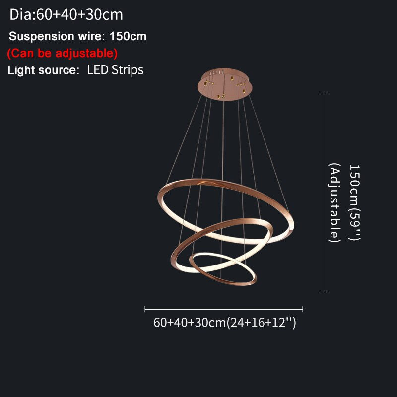 Gold Ring Staircase Lighting Projects Loft Dimming Lights for Home Decor , stairwell