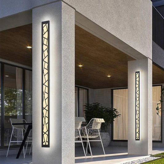 Black Creative Design Outdoor Waterproof Aluminum LED Tall Wall Lamp For Villa