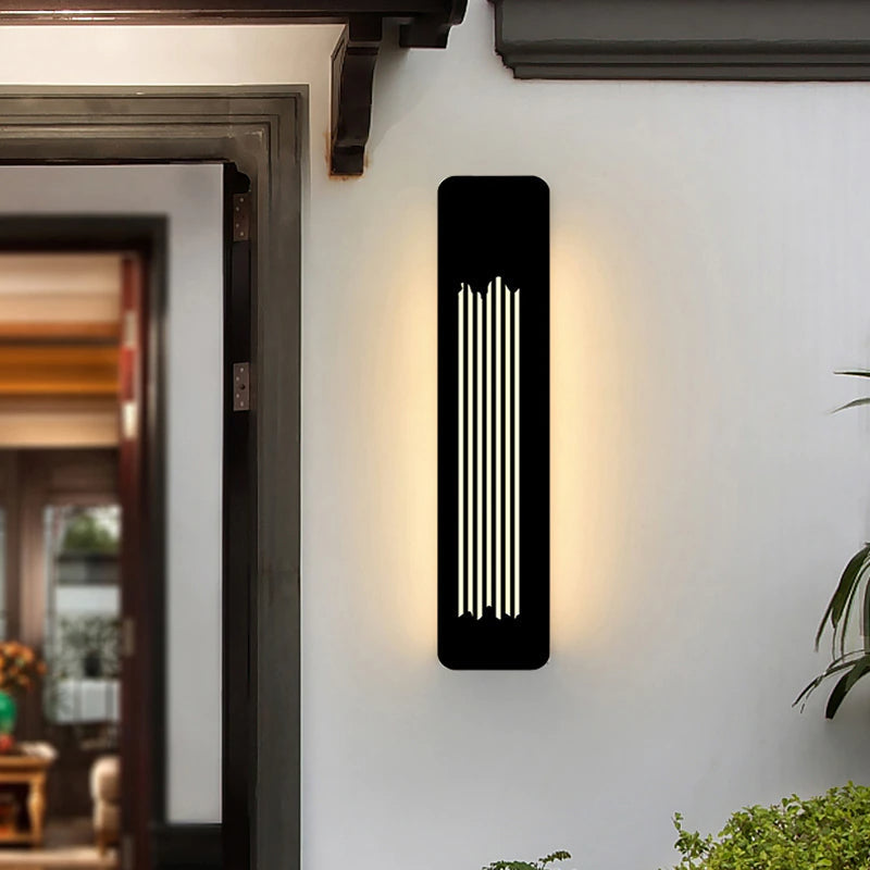 Modern Black Outdoor Waterproof LED Aluminum Wall lamps For Garden Porch