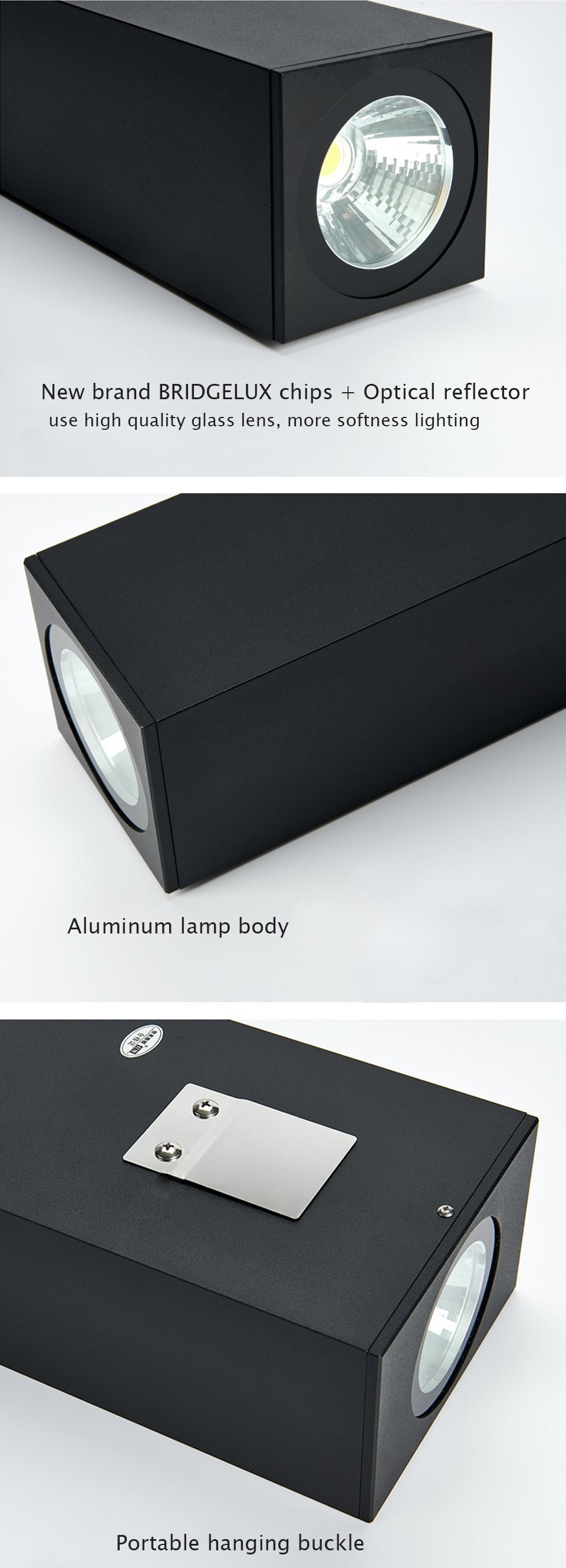 Modern Black/White Outdoor Waterproof Aluminum LED Wall Lamp For Garden