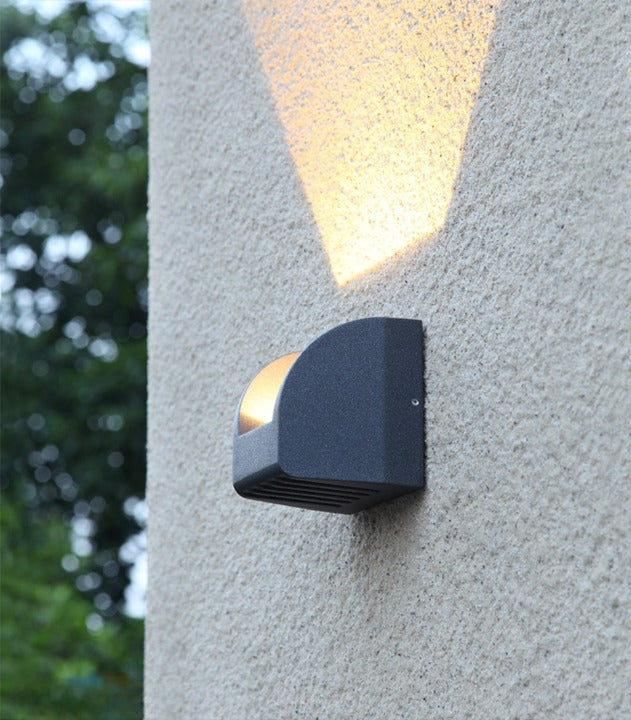 Black Modern Outdoor Waterproof Aluminum LED Wall Scones For Garden, Courtyard