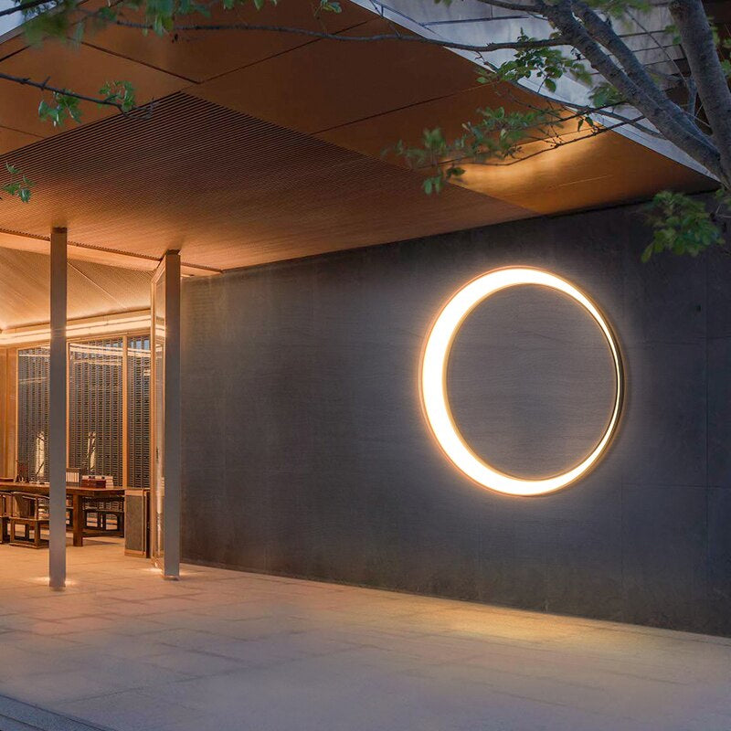 Creative Outdoor Round Waterproof Stainless steel Moon Wall Lamp for Garden