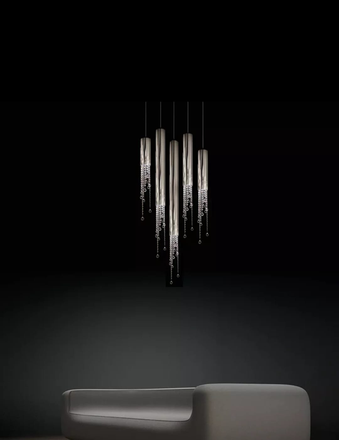 Hanging crystal light fixture for lobby, staircase, loft, lobby, stairwell