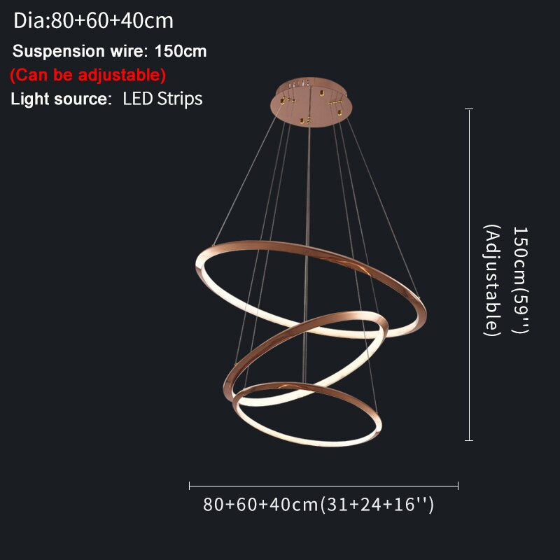 Gold Ring Staircase Lighting Projects Loft Dimming Lights for Home Decor , stairwell