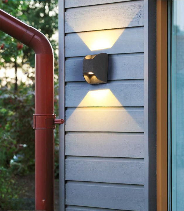 Black Modern Outdoor Waterproof Aluminum LED Wall Scones For Garden, Courtyard
