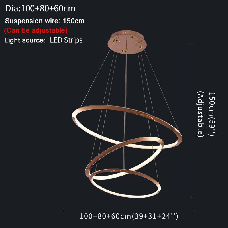 Gold Ring Staircase Lighting Projects Loft Dimming Lights for Home Decor , stairwell
