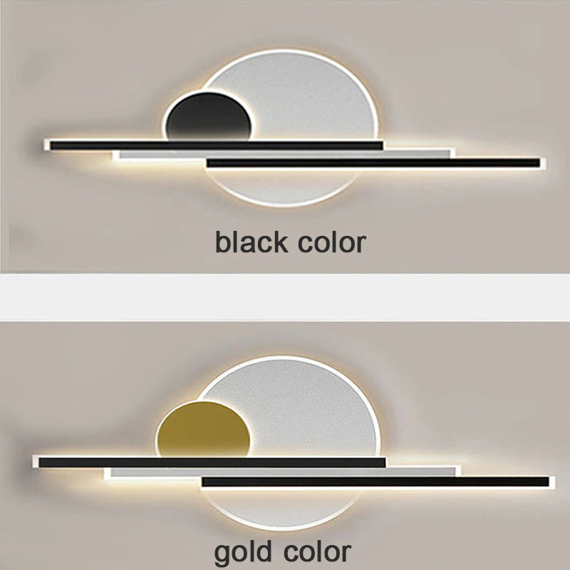 Black/Gold Modern Outdoor Waterproof Aluminum LED Wall lamp For Garden porch