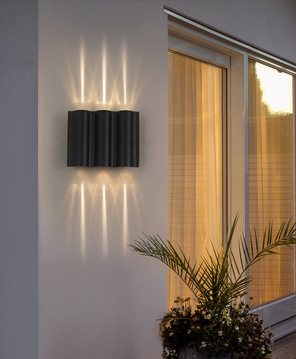 Black Waterproof Outdoor Aluminum LED Wall Lamp For Garden, Villa, Porch