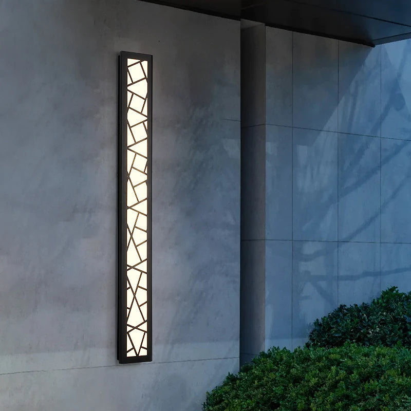 Black Creative Design Outdoor Waterproof Aluminum LED Tall Wall Lamp For Villa