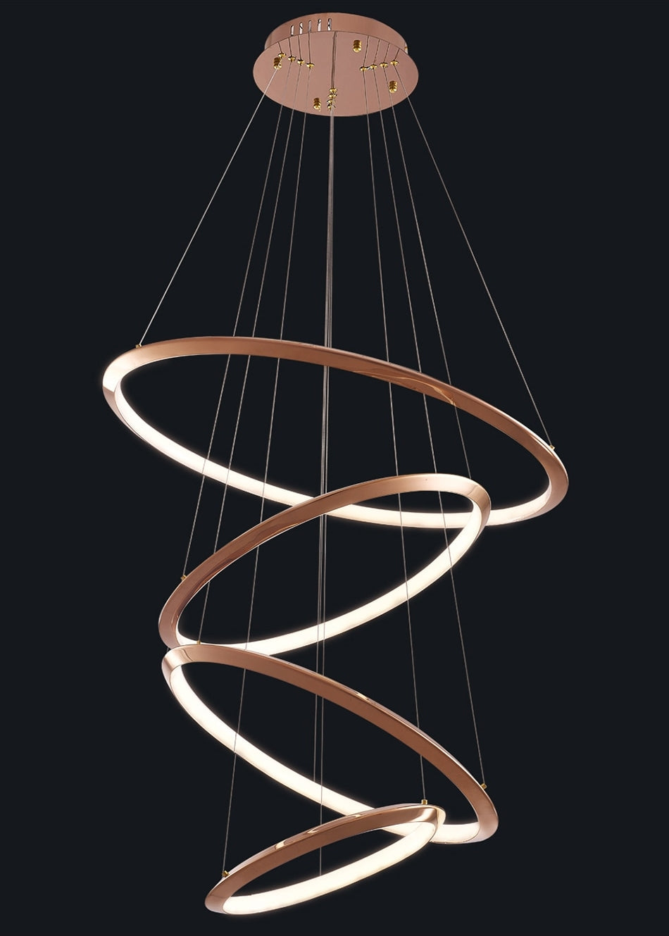 Gold Ring Staircase Lighting Projects Loft Dimming Lights for Home Decor , stairwell