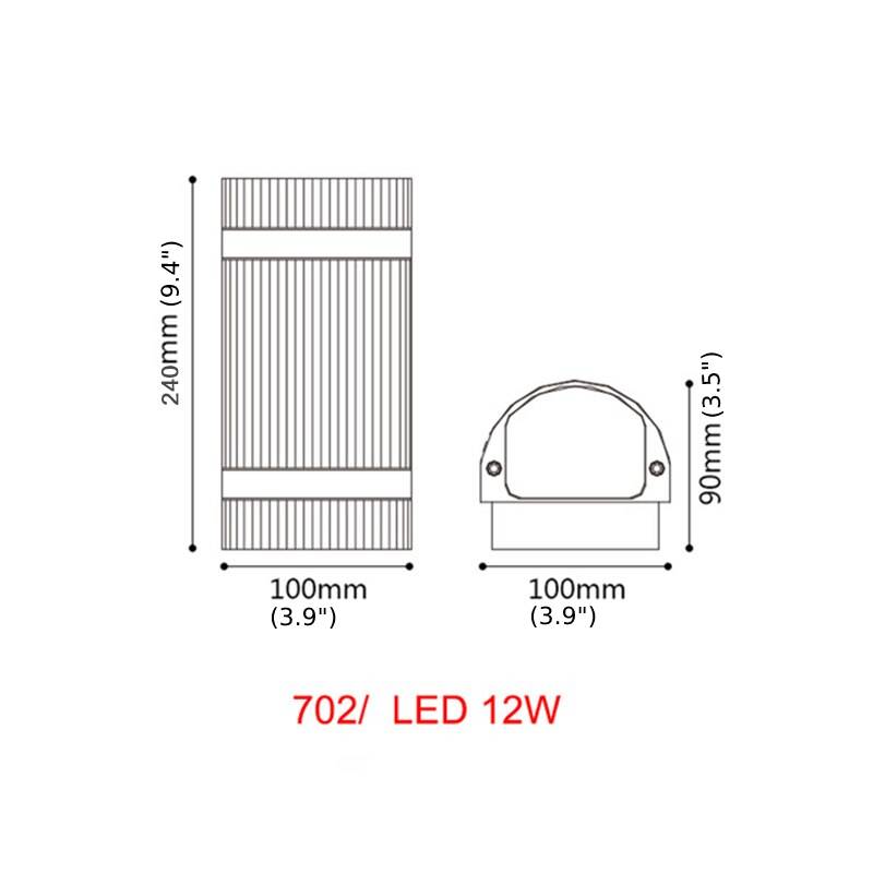 Modern Matte Black Outdoor Waterproof Aluminum LED Wall Light For Porch