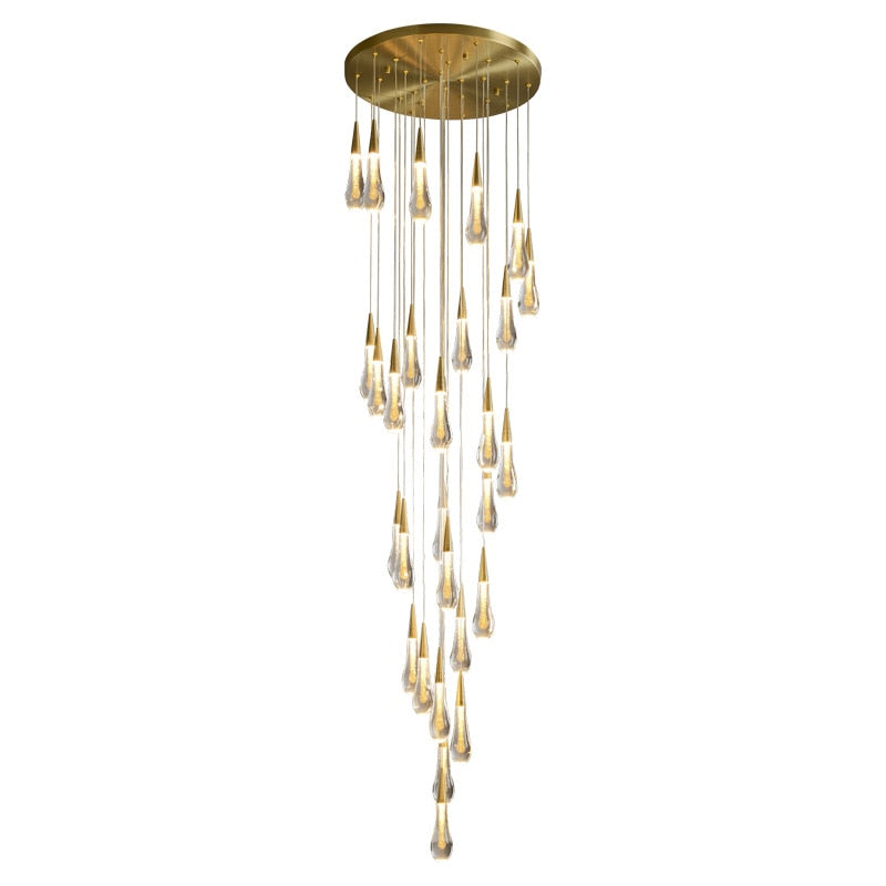 Long hanging crystal lamp for luxury living room, staircase, dining room, stairwell