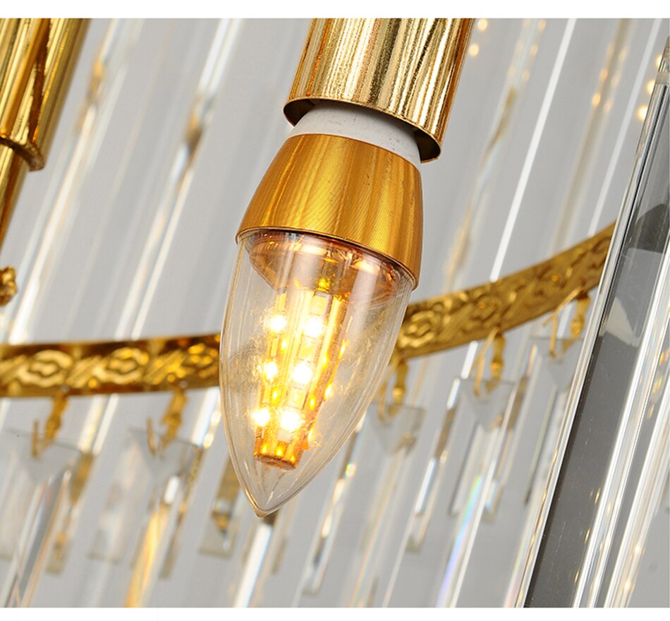 Luxury modern crystal chandelier for staircase, stairwell. Gold/chrome home decoration