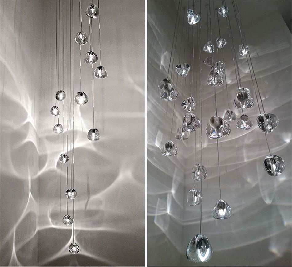 Hanging modern crystal lamp for staircase, living room , stairwell