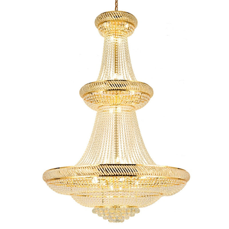 Gold crystal chandelier for staircase, living room, lobby , stairwell